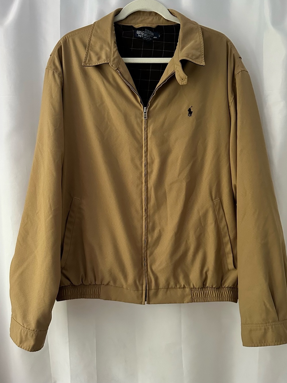 Polo Ralph Lauren Harrington Jacket XL Khaki Plaid Lined Preppy Classic